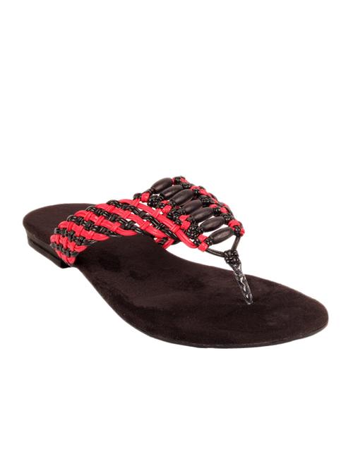 black leatherette flat sandals - 9781010 - Very Small Image - 1