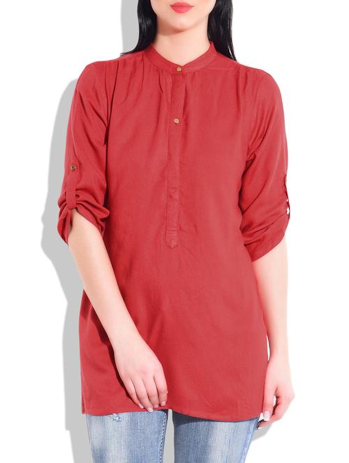 red rayon tunic - 9783684 - Very Small Image - 1