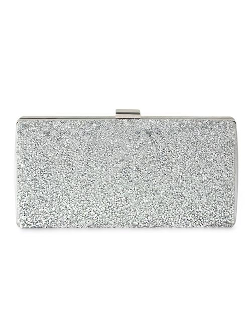 silver leatherette clutch - 9784056 - Very Small Image - 1