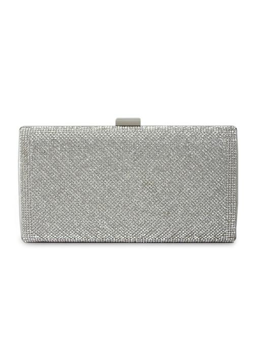silver leatherette clutch - 9784062 - Very Small Image - 1