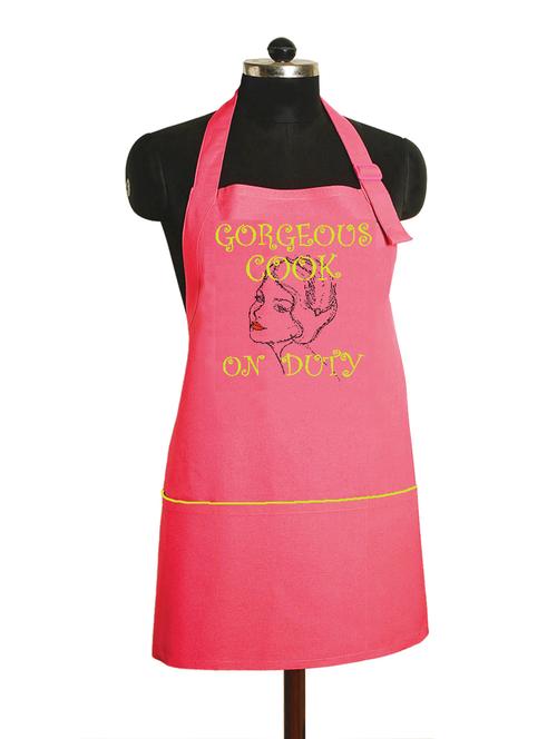 "gorgeous cook on duty" printed  kitchen apron with adjustable strap - 978473 - Very Small Image - 1