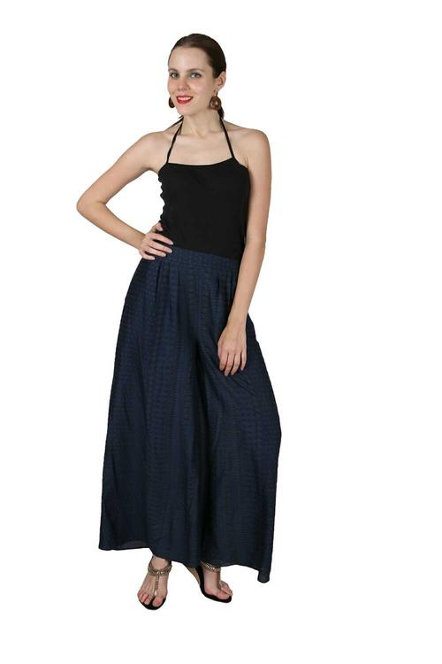 viscose rayon plazzo pants - 9786400 - Very Small Image - 1