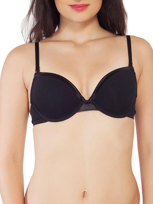 black cotton plunge bra - 9792060 - Very Small Image - 1