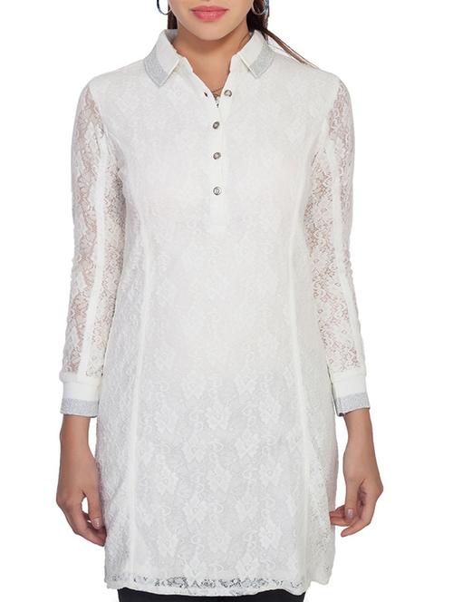 white lace, net tunic - 9792199 - Very Small Image - 1