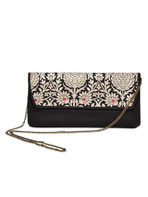 black brocade silk clutch - 9792236 - Very Small Image - 1
