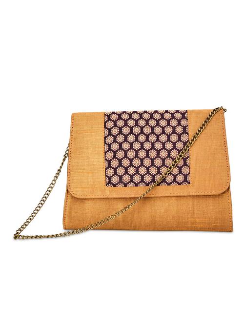 mustard brocade silk clutch - 9792252 - Very Small Image - 1