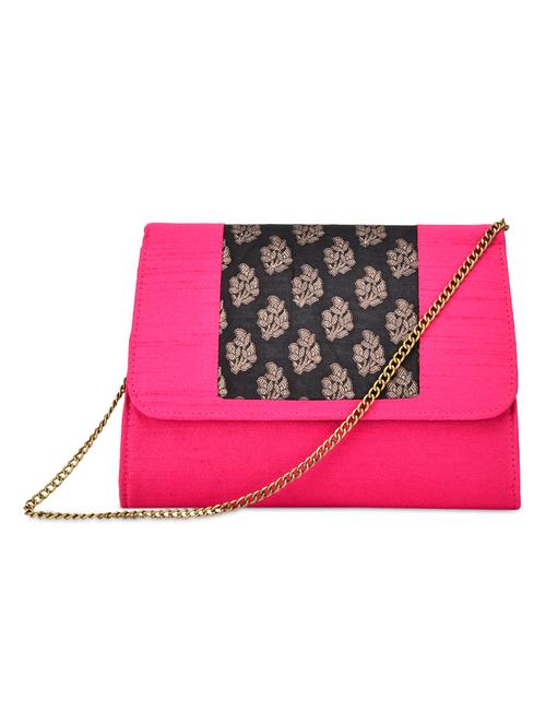 fuchsia brocade silk clutch - 9792253 - Very Small Image - 1