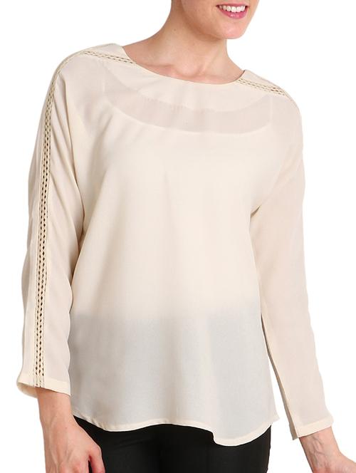 lace panel sheer top - 9792546 - Very Small Image - 1