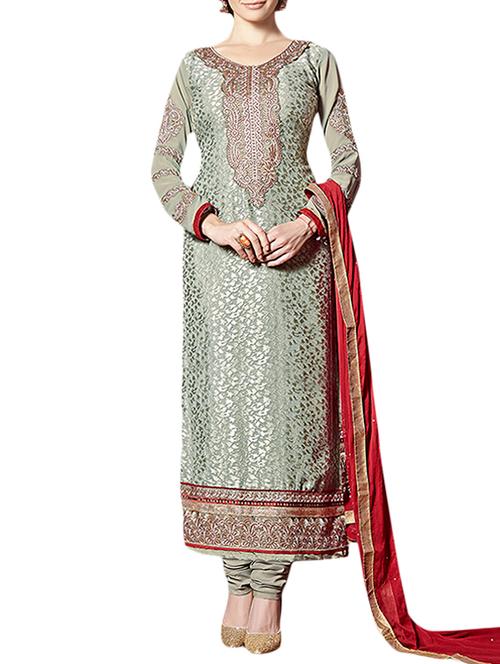 grey brasso semi-stitched suit - 9804445 - Very Small Image - 1