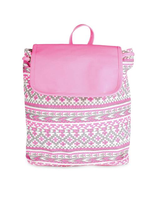  printed canvas backpack (pink) - 9805809 - Very Small Image - 1