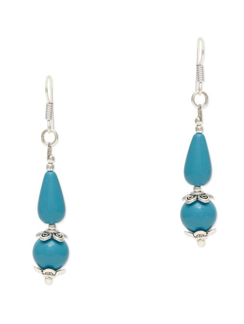 howlite beads oxidised silver  earrings - 9808915 - Very Small Image - 1