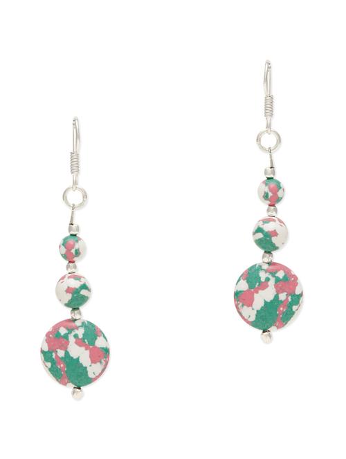 howlite beads oxidised silver  earrings - 9808919 - Very Small Image - 1