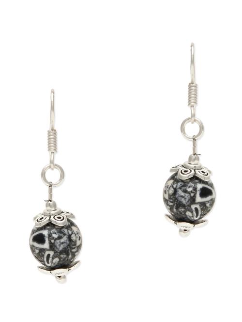 howlite beads oxidised silver  earrings - 9808920 - Very Small Image - 1