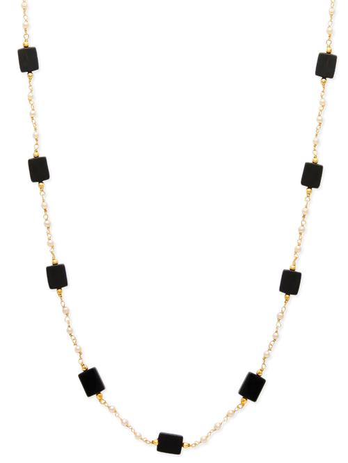 black agate gold plated necklace - 9808931 - Very Small Image - 1