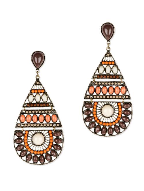 chocolate,pink brass earring - 9813098 - Very Small Image - 1