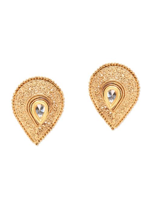 golden embellished studs earrings - 9813202 - Very Small Image - 1