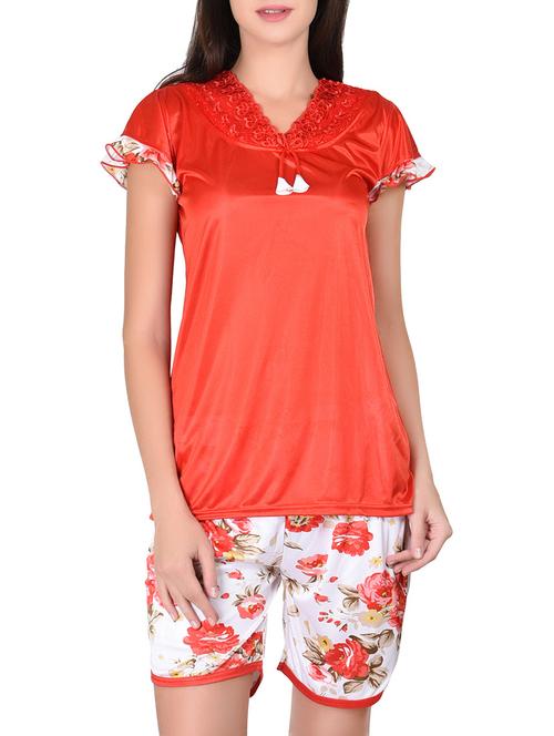 red poly satin nightwear - 9813245 - Very Small Image - 1