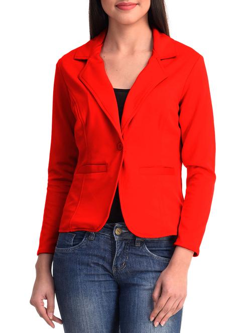 solid red poly lycra blazer - 9813766 - Very Small Image - 1