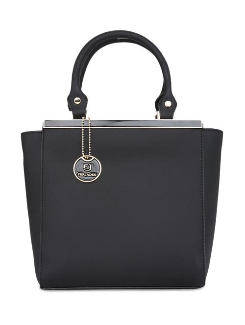 black leatherette trapeze handbag - 9819493 - Very Small Image - 1
