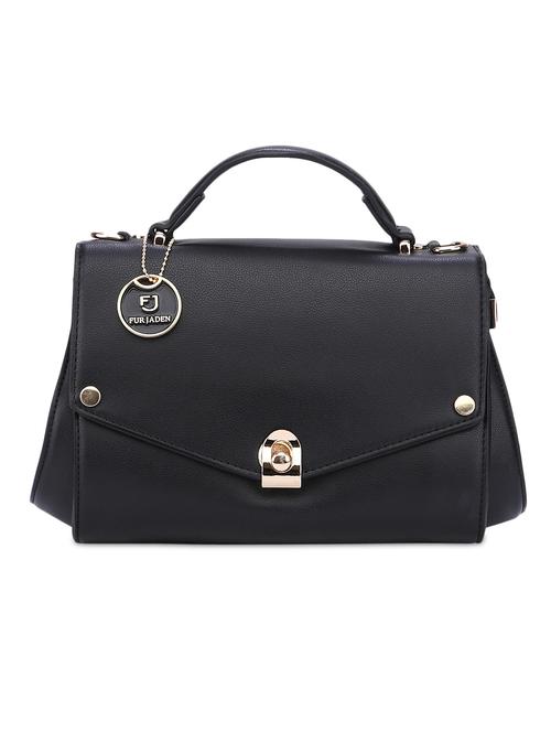 fur jaden black leatherette winged satchel - 9819497 - Very Small Image - 1