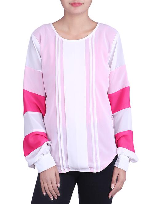 white georgette top - 9820689 - Very Small Image - 1