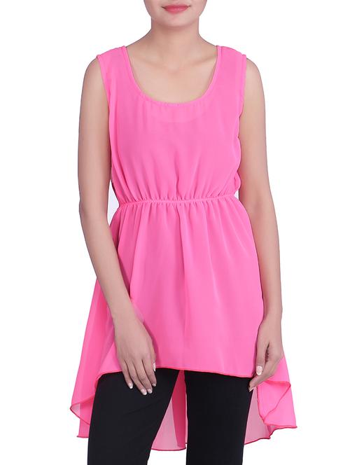pink georgette dress - 9820708 - Very Small Image - 1