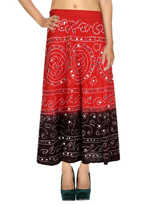 red cotton cambric skirt - 9823392 - Very Small Image - 1
