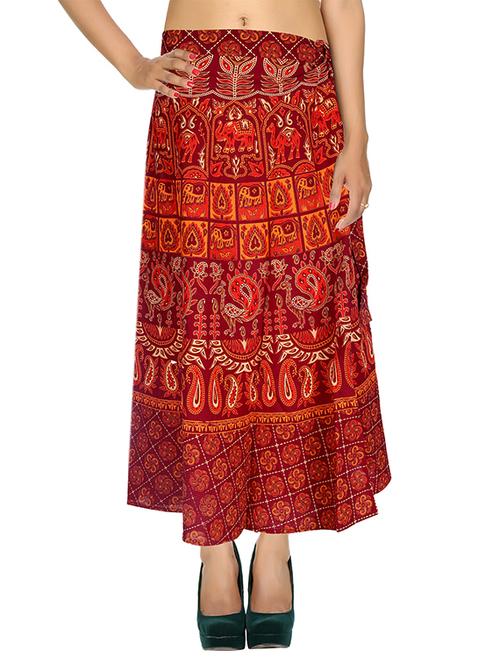 red cotton skirt - 9823466 - Very Small Image - 1