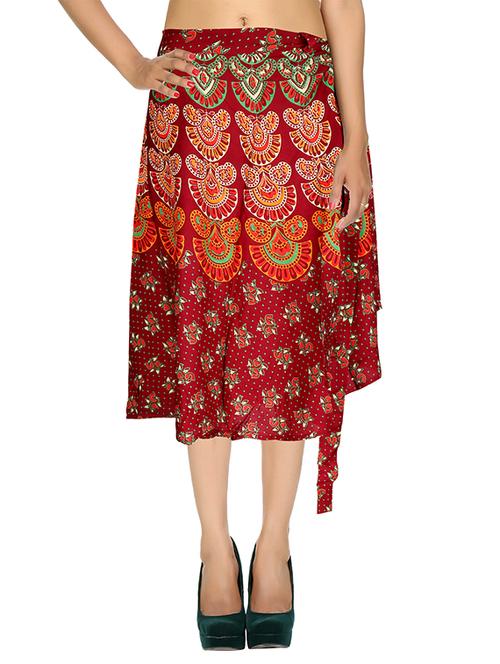 red rayon skirt - 9823470 - Very Small Image - 1