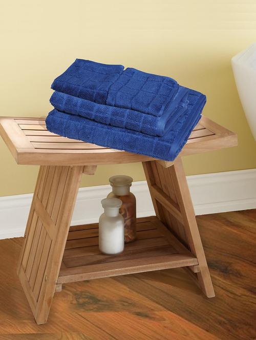 blue zero twist cotton towel set - 9828683 - Very Small Image - 1