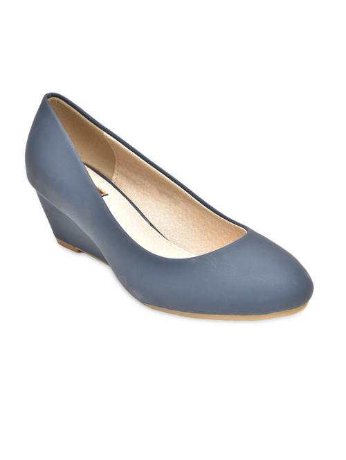 blue Synthetic Leather Wedges - 9833073 - Very Small Image - 1