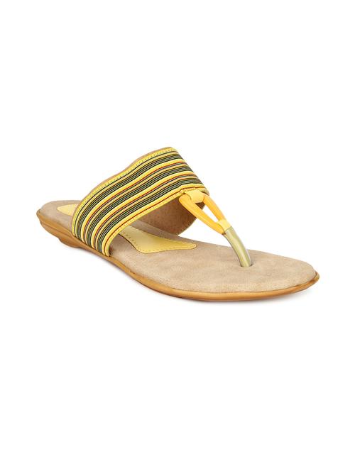 yellow leatherette sandal - 9833082 - Very Small Image - 1