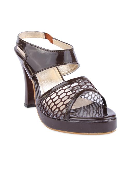 brown leatherette heels - 9833121 - Very Small Image - 1