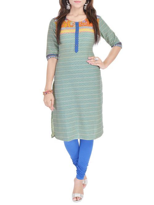 multicolor Cotton kurta - 9837893 - Very Small Image - 1