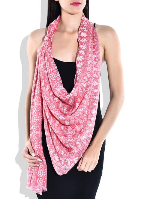 red, white viscose scarves - 9838210 - Very Small Image - 1