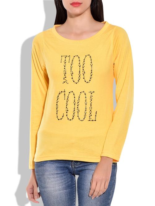 yellow viscose knit tee  - 9839061 - Very Small Image - 1