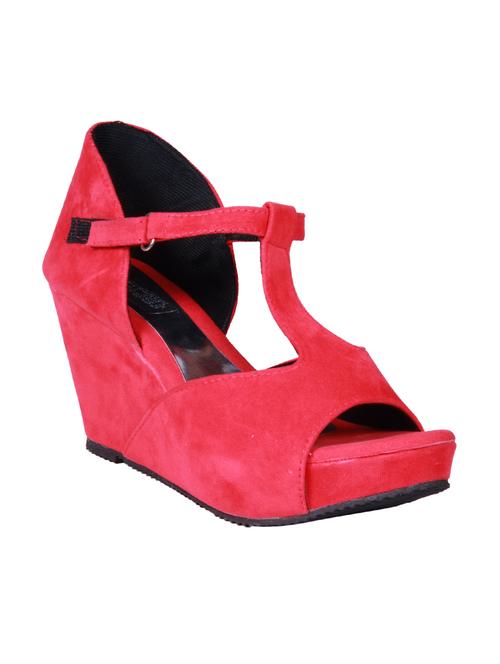 pink faux leather wedges - 9844049 - Very Small Image - 1