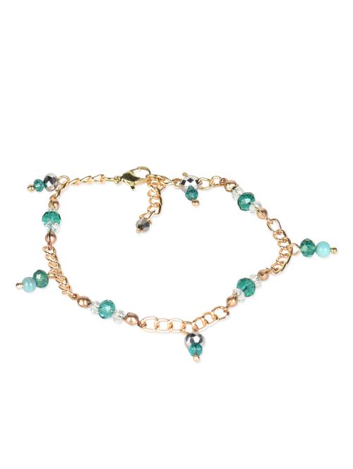 trendy green & gold beaded anklets - 984714 - Very Small Image - 1
