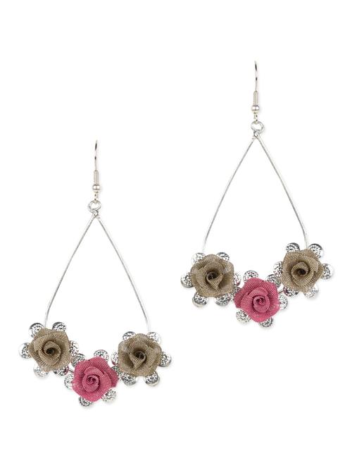 fancy flower studded earrings - 984740 - Very Small Image - 1
