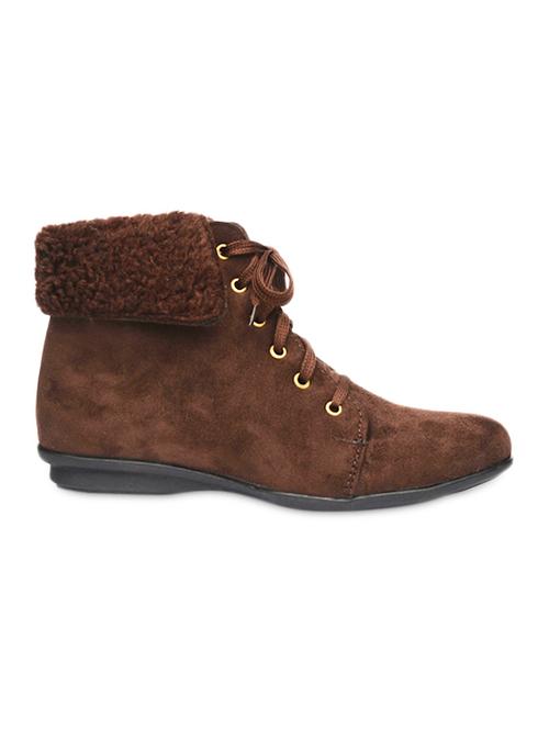 brown ankle length laced boots - 985355 - Very Small Image - 1