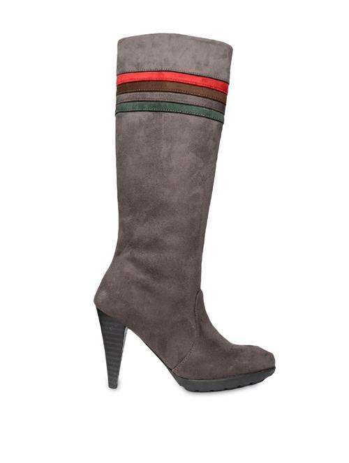 grey knee length heeled boots - 985411 - Very Small Image - 1