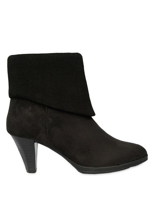 black high ankle boots with ribbed cuff - 985426 - Very Small Image - 1