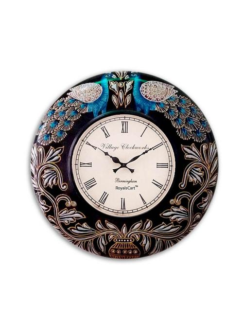 RoyalsCart Floral Design Painting Analog Wall Clock - 12 x 12 Inch ( Height 12 ) - 9860685 - Very Small Image - 1