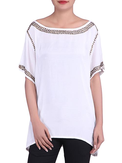 white color cotton top - 9861167 - Very Small Image - 1