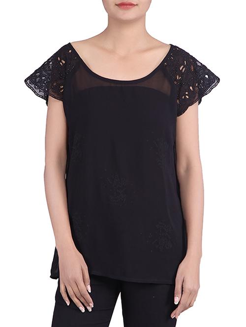 black color cotton top - 9861175 - Very Small Image - 1