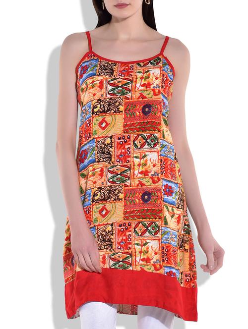 red multi rayon, viscose kurta - 9863839 - Very Small Image - 1