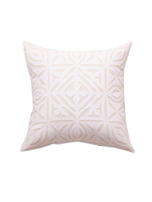 white cotton cushion cover - 9865318 - Very Small Image - 1