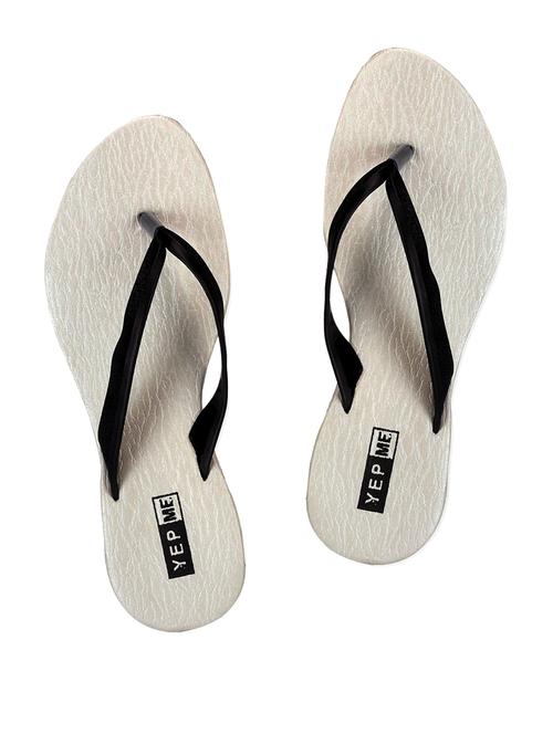 Leatherette Black Toe Separator Sandals - 987120 - Very Small Image - 1