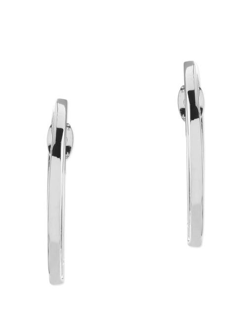 trendy silver semicircular stud earrings - 9871632 - Very Small Image - 1