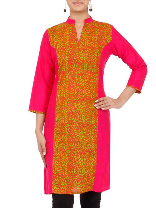 pink silk kurta - 9871738 - Very Small Image - 1